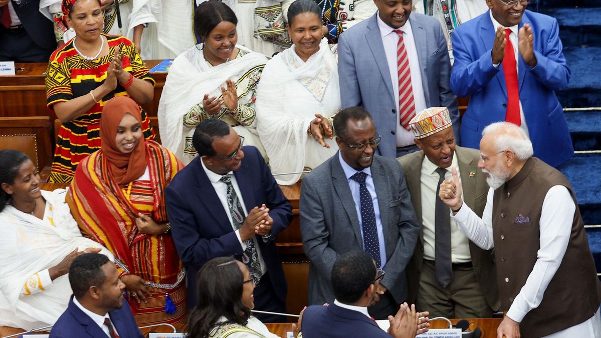 Prime Minister of India Narendra Modi attends joint session of Ethiopian Parliament in Addis Ababa, Ethiopia on December 17, 2025. Prime Minister of India Narendra Modi attends joint session of Ethiopian Parliament in Addis Ababa, Ethiopia on December 17, 2025.